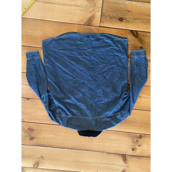 Vintage M&M's Candy Denim Button Down Shirt. 90's. Size Large. Velvet Collar! - Picture 7 of 7